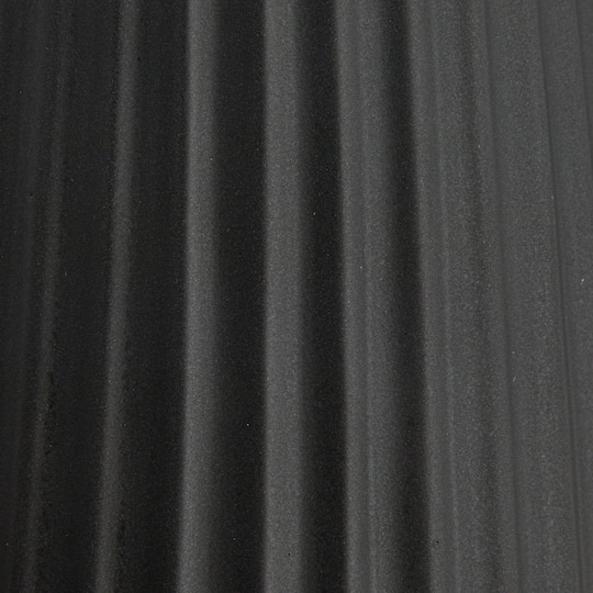 Hello Honey® 11.5" Matte Black Round Stoneware Fluted Vase with Embossed Lines